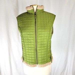TSUNAMI Green Quilted Fully-Lined Full Zip Vest - Medium